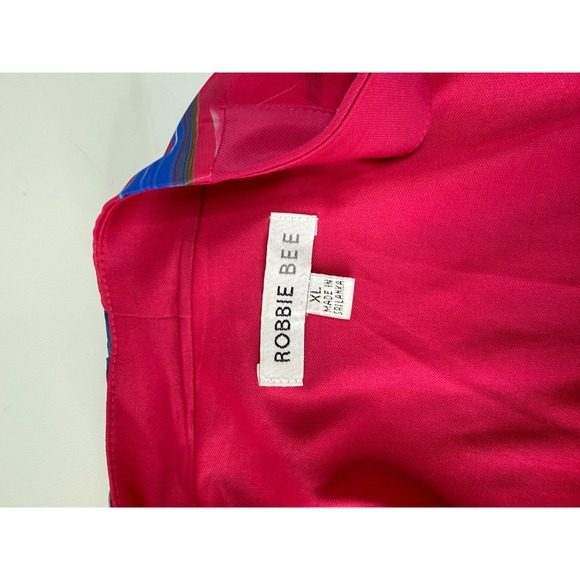 Robbie Bee Hot Pink Multi Abstract Lined Sleeveless Dress Womens XLarge NWT - Picture 5 of 10